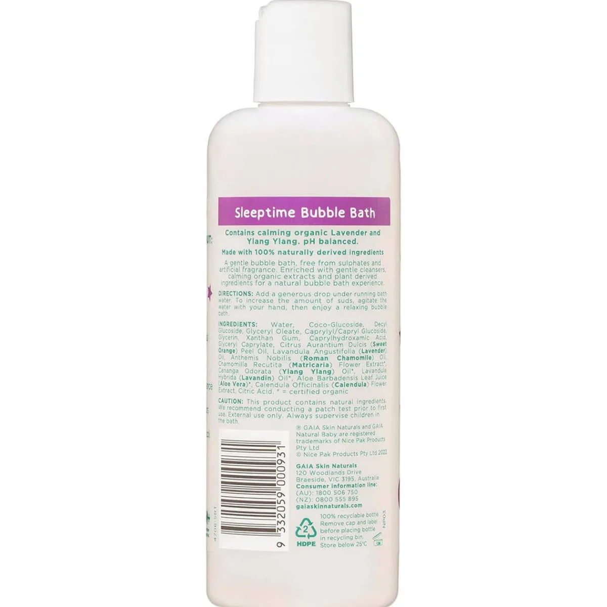 Infant Body Wash-Gaia Funtime Bubble Bath (250 mL)