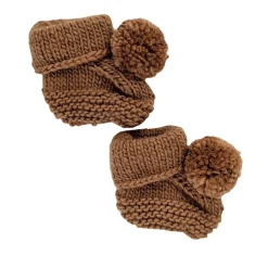 Infant Socks + Booties-Huggalugs Garter Stitch Baby Booties