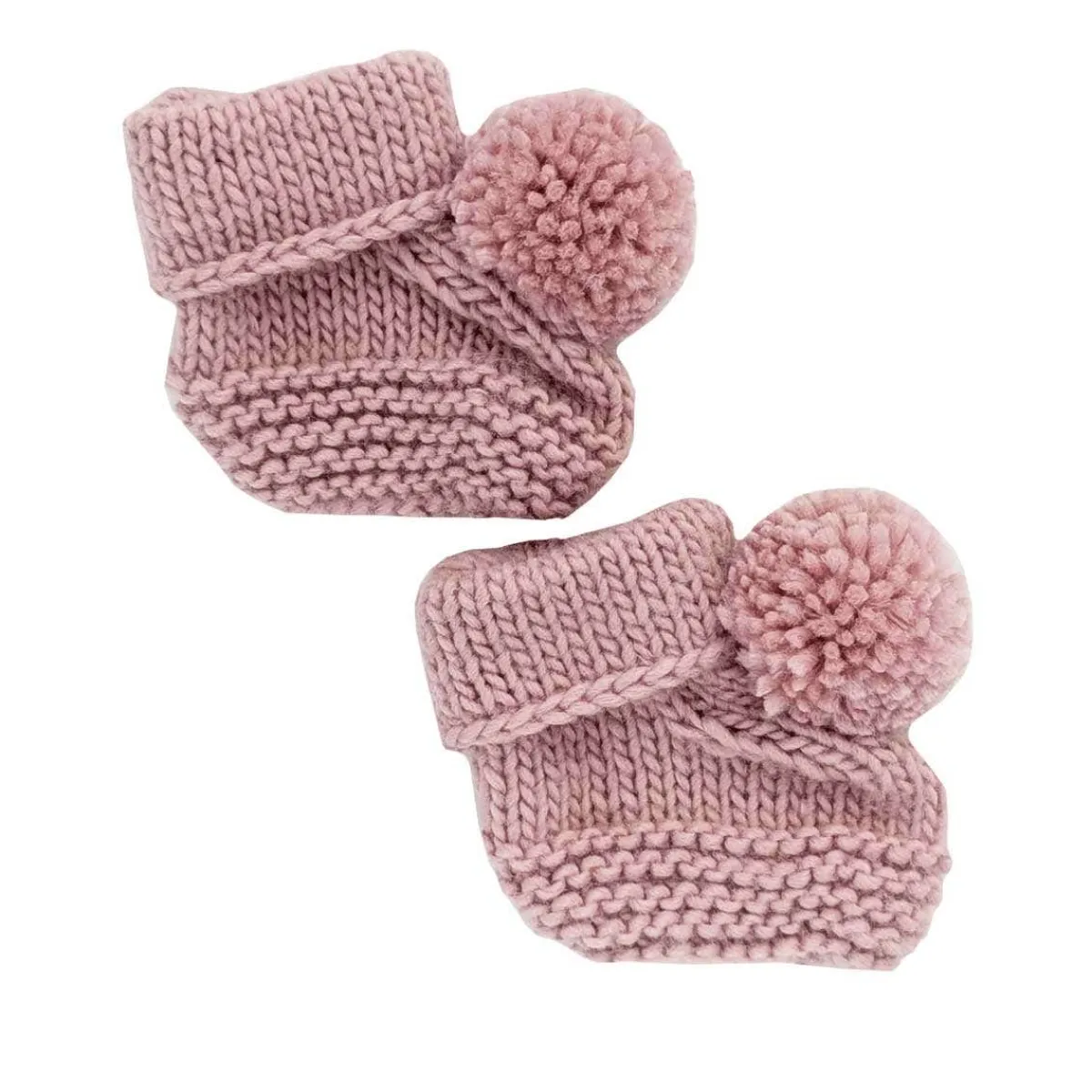Infant Socks + Booties-Huggalugs Garter Stitch Baby Booties