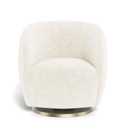 Gliders-Monte Design Gem Swivel Glider - Faux Sheepskin