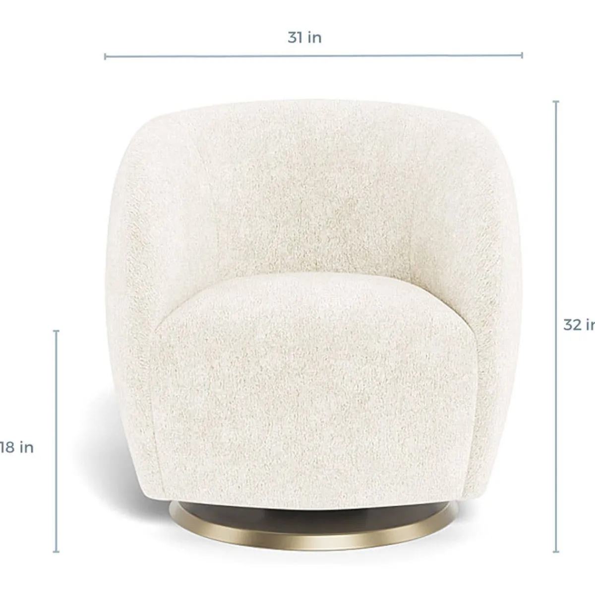 Gliders-Monte Design Gem Swivel Glider - Faux Sheepskin