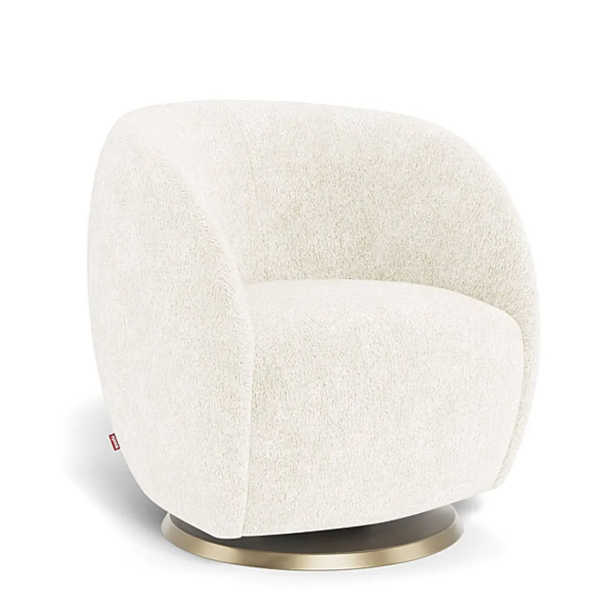 Gliders-Monte Design Gem Swivel Glider - Faux Sheepskin