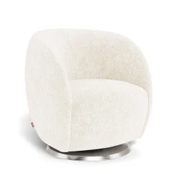 Gliders-Monte Design Gem Swivel Glider - Faux Sheepskin