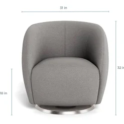 Gliders-Monte Design Gem Swivel Glider - Wool Fabric