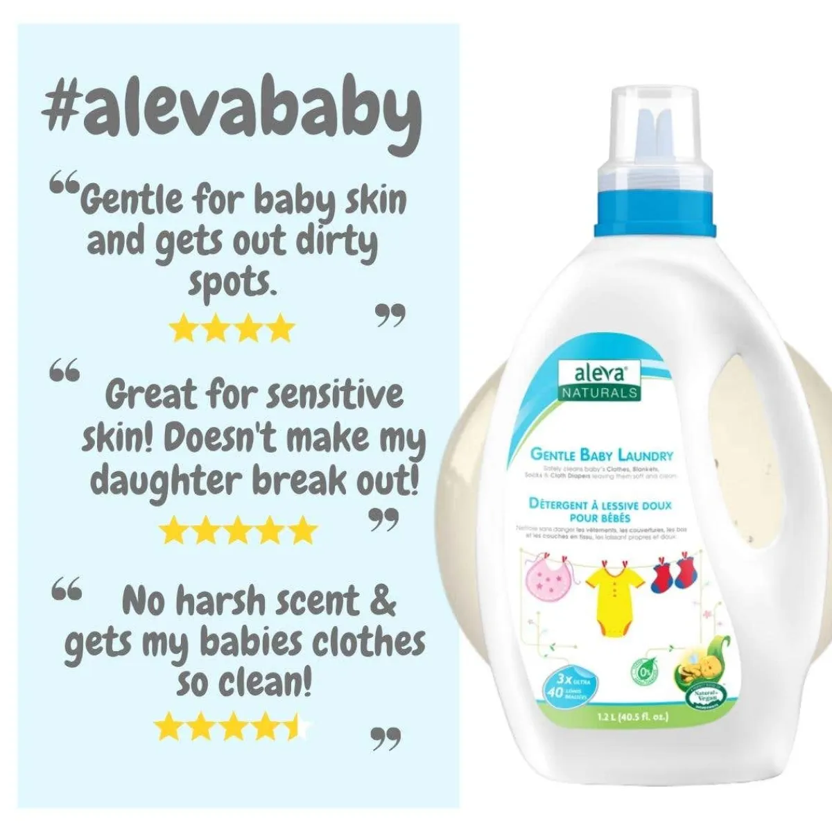 Cleaning Products-Aleva Naturals Gentle Baby Laundry - Fragrance Free (1.2L)
