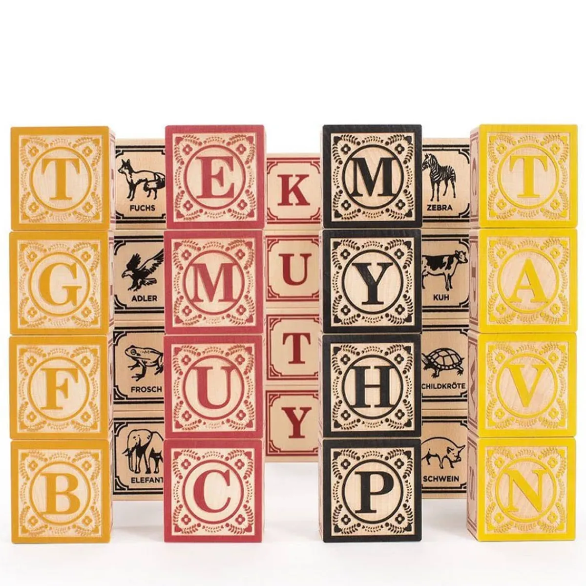 Wooden Toys|Blocks + Shape Sorters-Uncle Goose German ABC Blocks