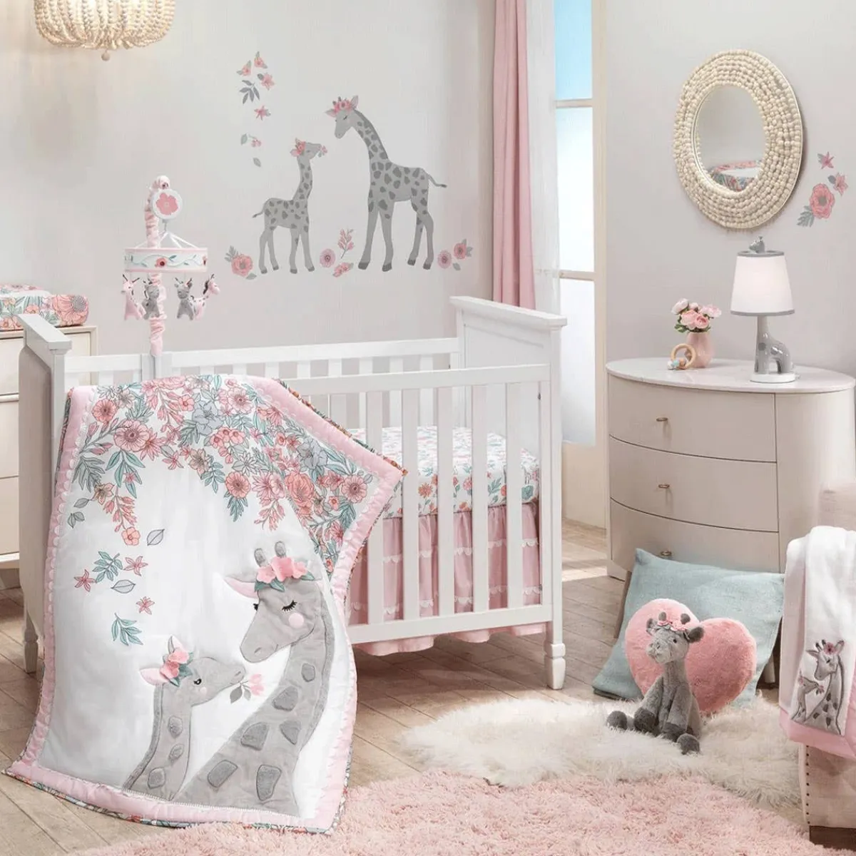 Crib Bedding Sets-Lambs & Ivy Giraffe & a Half 4 Piece Crib Set