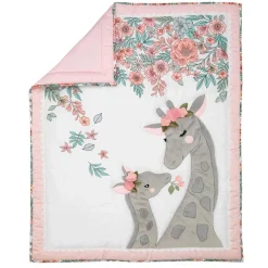 Crib Bedding Sets-Lambs & Ivy Giraffe & a Half 4 Piece Crib Set