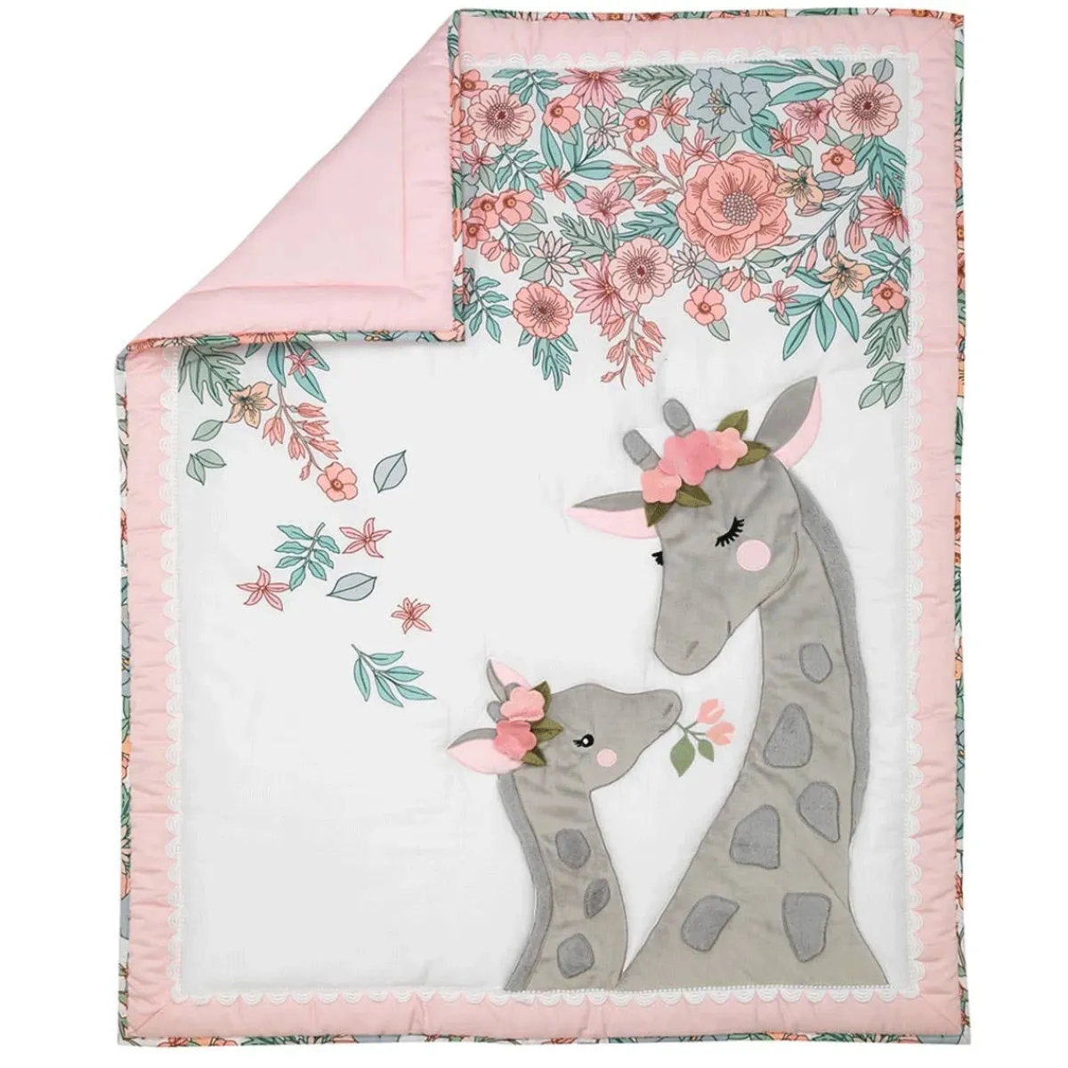 Crib Bedding Sets-Lambs & Ivy Giraffe & a Half 4 Piece Crib Set