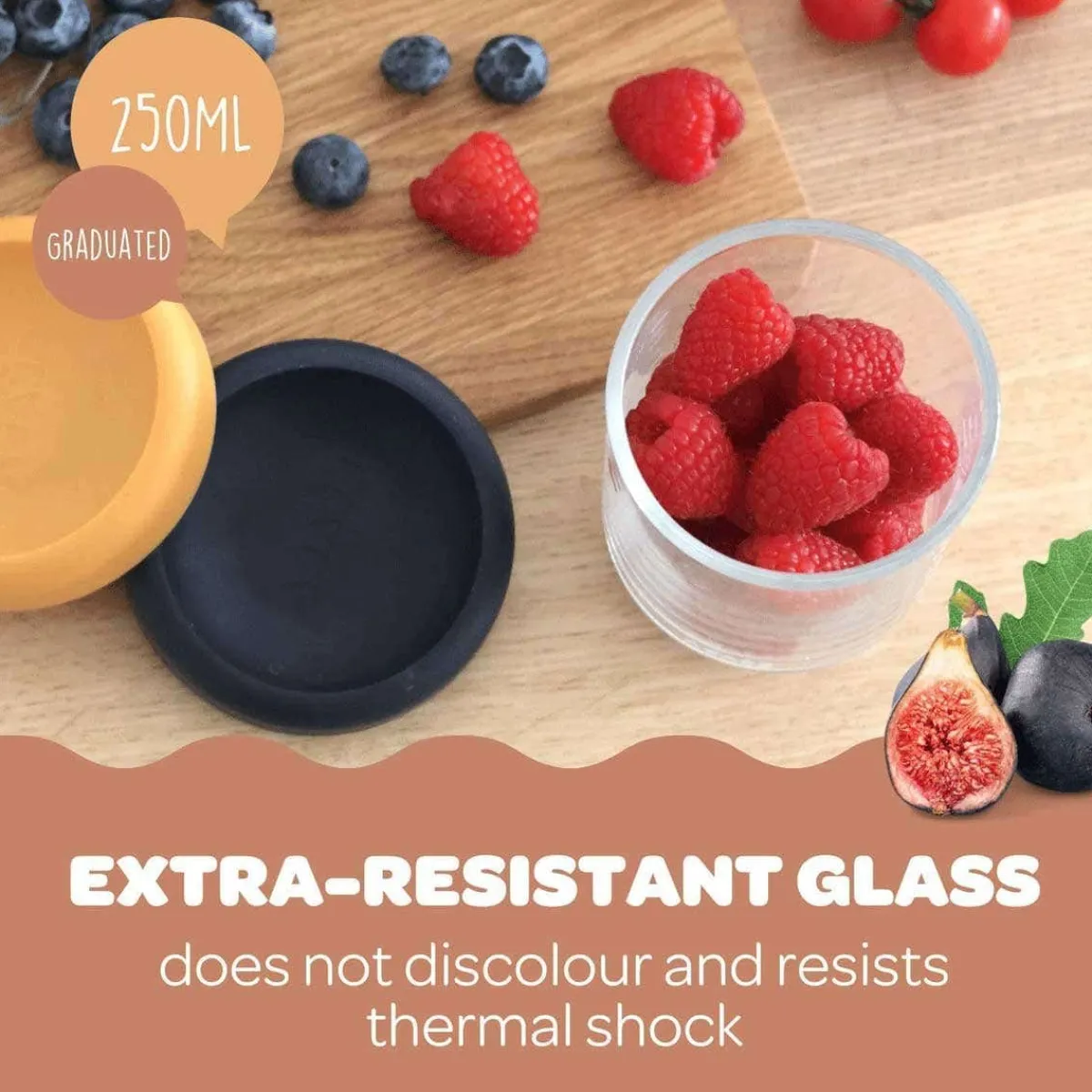 Baby Food Prep + Storage-Beaba Glass Food Jars (8 oz, 4 Pack) Sunrise