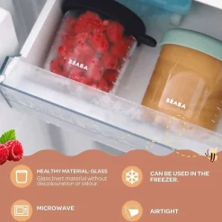 Baby Food Prep + Storage-Beaba Glass Food Jars (8 oz, 4 Pack) Sunrise