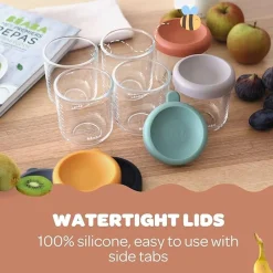 Baby Food Prep + Storage-Beaba Glass Food Jars (8 oz, 6 Pack) Sunrise
