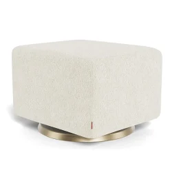 Ottomans-Monte Design Gliding Ottoman - Faux Sheepskin with Swivel Base