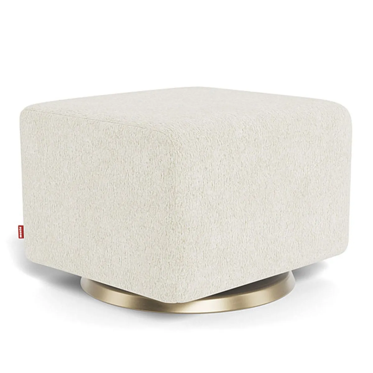 Ottomans-Monte Design Gliding Ottoman - Faux Sheepskin with Swivel Base