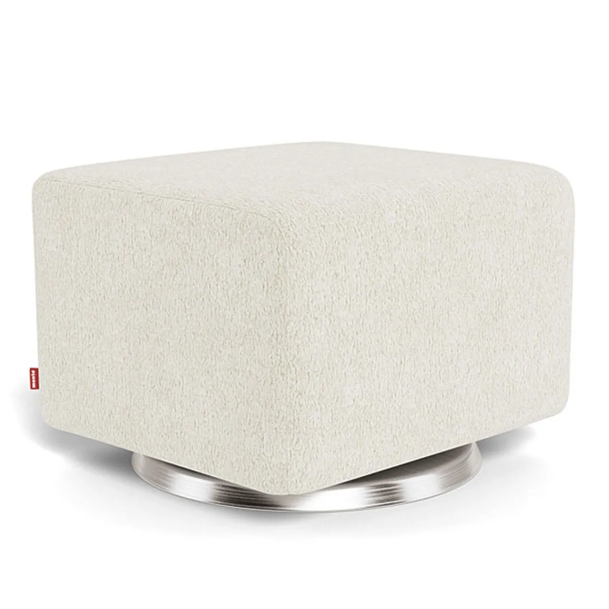 Ottomans-Monte Design Gliding Ottoman - Faux Sheepskin with Swivel Base