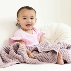 Blankets-Bella Tunno Good Little Citizens Waffle Baby Blanket