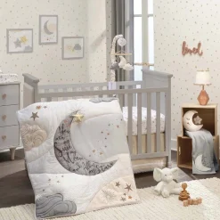 Crib Bedding Sets-Lambs & Ivy Goodnight Moon 3 Piece Crib Set
