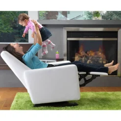 Gliders-Monte Design Grano Glider Recliner - Wool Fabric with Espresso Base