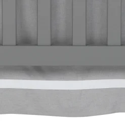 Crib Skirts-Lambs & Ivy Grey Shirred Crib Skirt