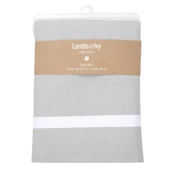 Crib Skirts-Lambs & Ivy Grey Shirred Crib Skirt