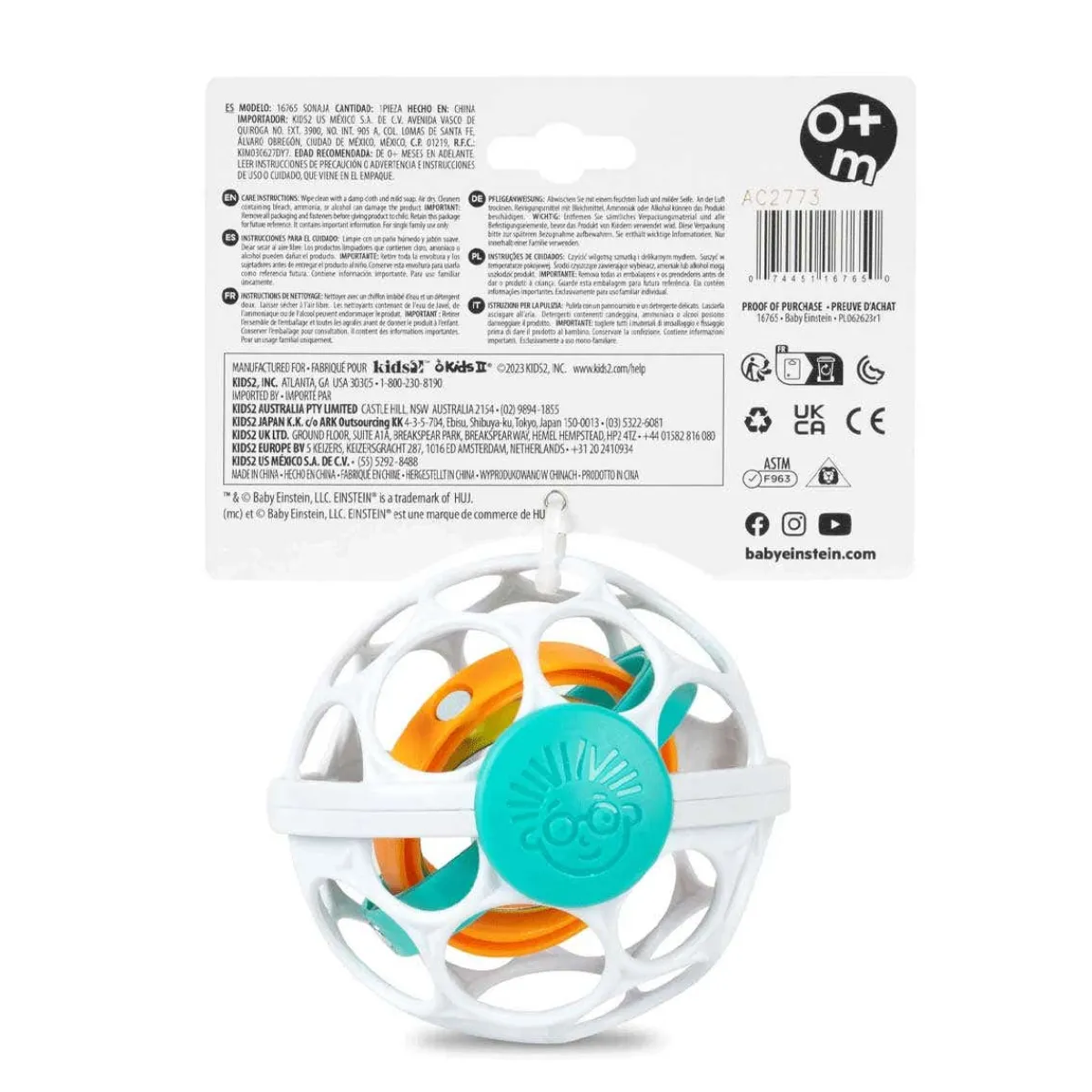 Grasping Toys|Rattles-Baby Einstein Grip & Spin Oball Rattle Toy