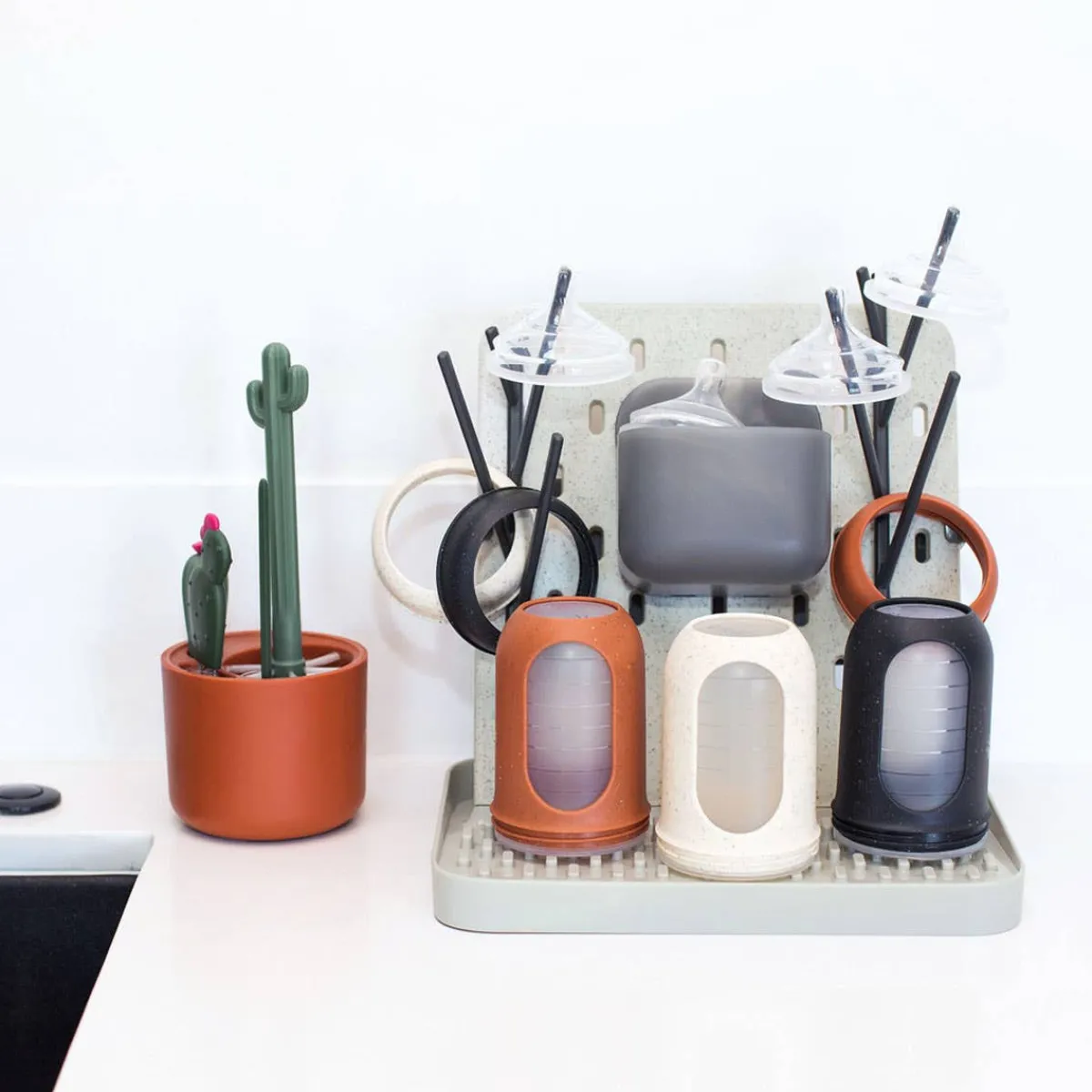 Bottle Brushes + Drying Racks-Boon Inc. Groove Drying Rack