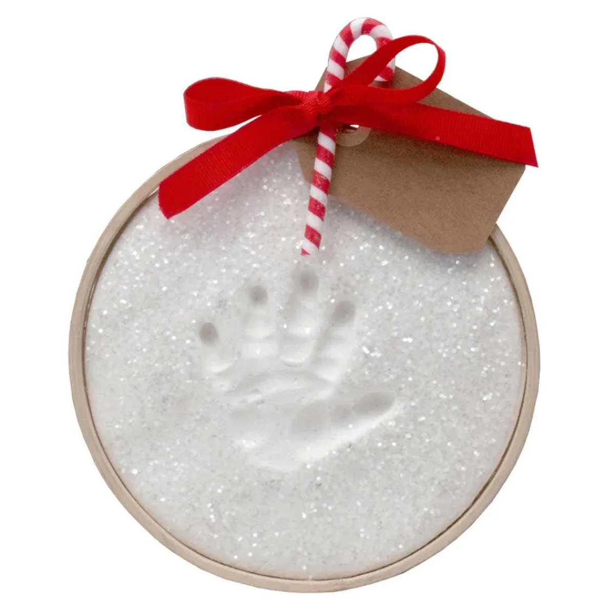 Holiday Decorations-Child To Cherish Handprint Ornament in Wood Ring