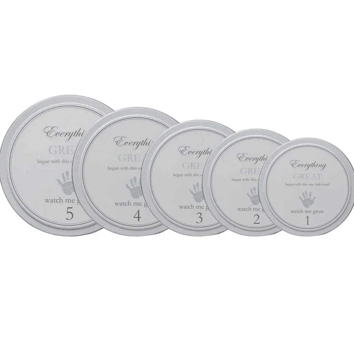 Decorative Objects-Child To Cherish Handprints Tower of Time Gray