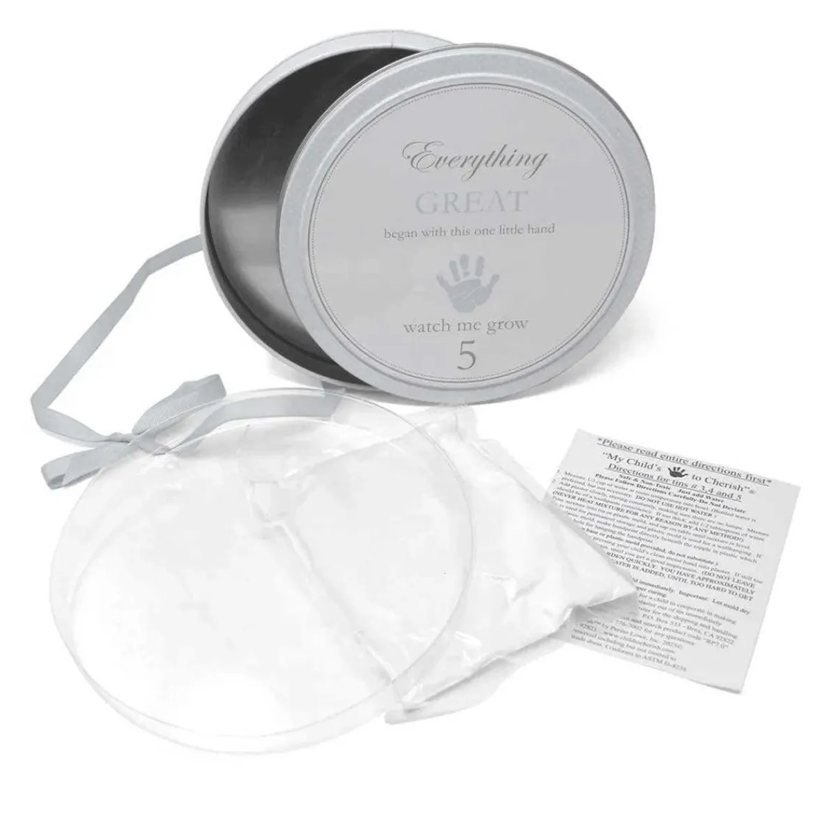 Decorative Objects-Child To Cherish Handprints Tower of Time Gray