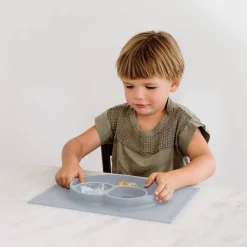 Kids Plates + Bowls|Grip + Suction Dishes-Ez Pz Happy Mat (Nordic Collection)