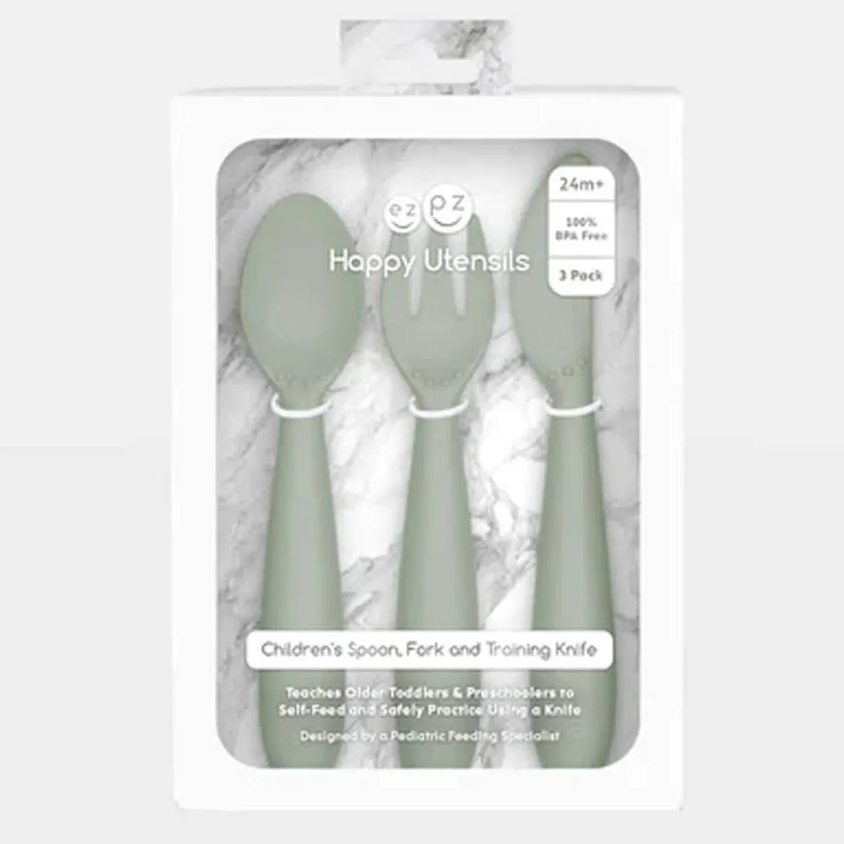 Kids Utensils|Toddler Training Utensils-Ez Pz Happy Utensils