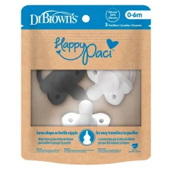 Pacifiers + Clips-Dr. Brown's HappyPaci Silicone Pacifier (3 Pack)