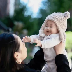 Mitts + Gloves|Winter Hats-7AM Enfant Hat & Mittens Set (Teddy) Oatmeal