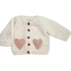 Sweaters + Jackets-Blueberry Hill Heart Cardigan Blush