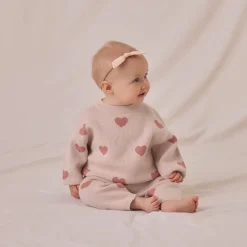 Sweaters + Jackets-Quincy Mae Heart Knit Sweater