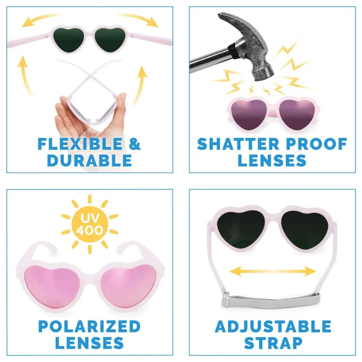 Sunglasses-Jan & Jul Heart Polarized Kids Sunglasses