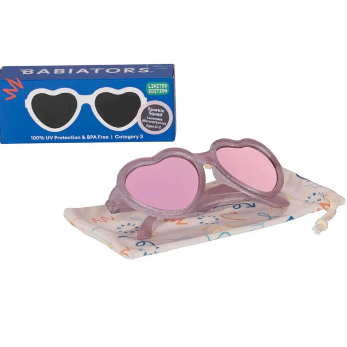 Sunglasses-Babiators Heart Sunglasses (Limited Edition) - Pink Glitter