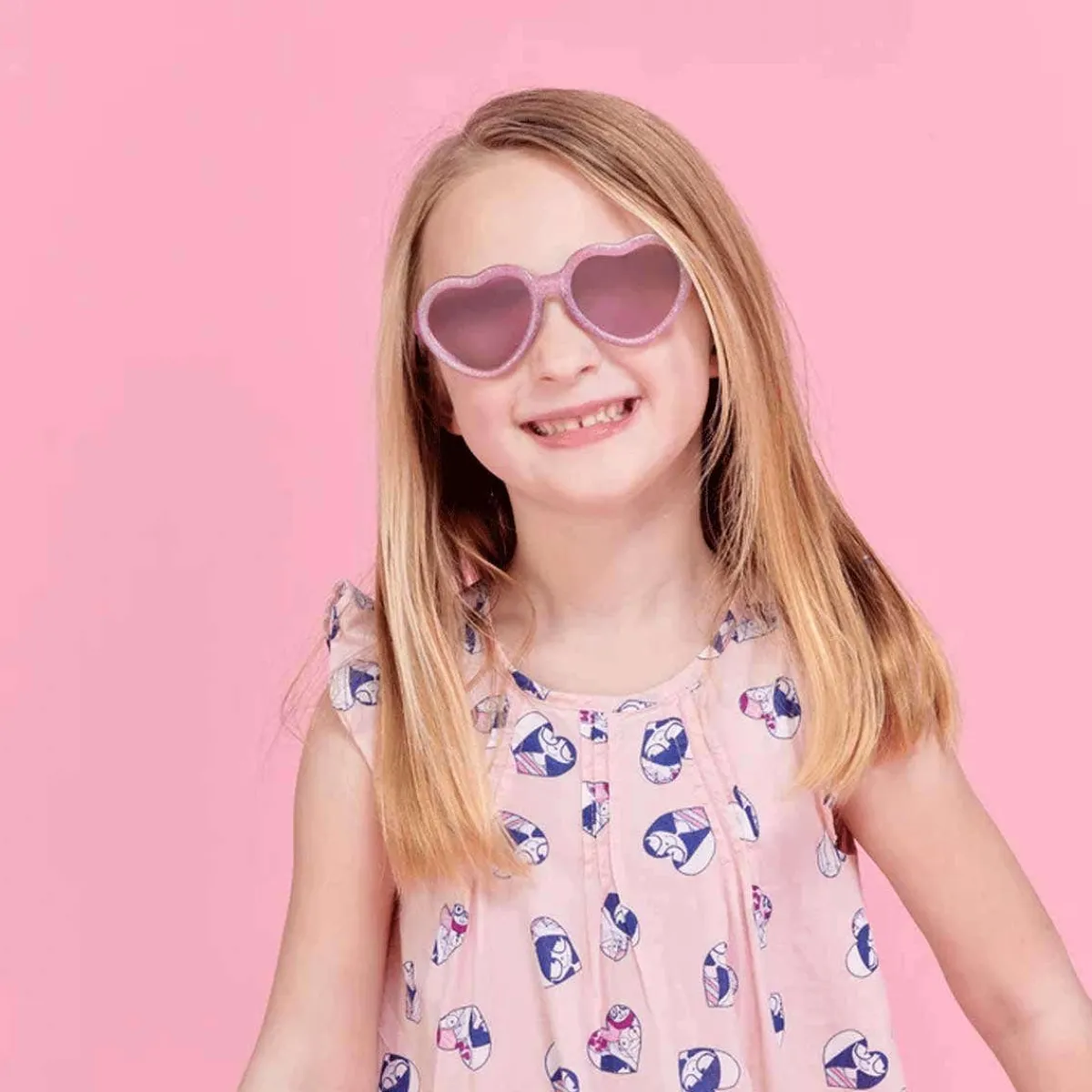 Sunglasses-Babiators Heart Sunglasses (Limited Edition) - Pink Glitter