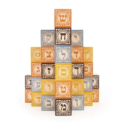 Wooden Toys|Blocks + Shape Sorters-Uncle Goose Hebrew ABC Blocks