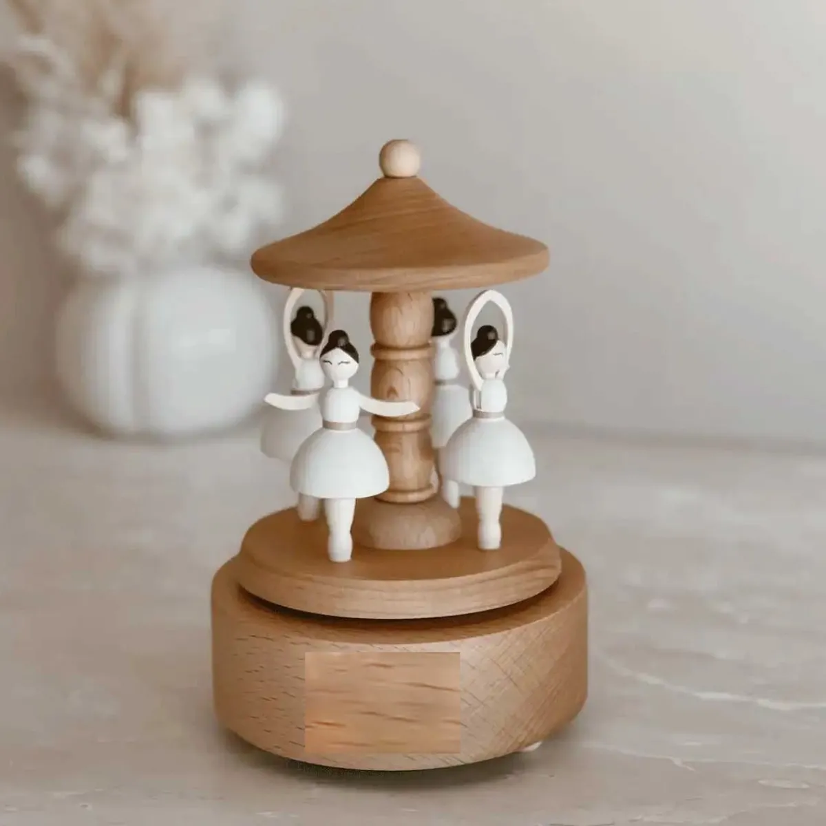 Wooden Toys|Decorative Objects-Blossom & Pear Heirloom Wooden Musical Carousel