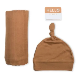 Blankets-Lulujo Hello World Blanket & Knotted Hat