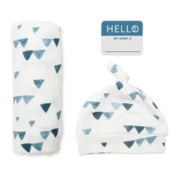 Blankets-Lulujo Hello World Blanket & Knotted Hat