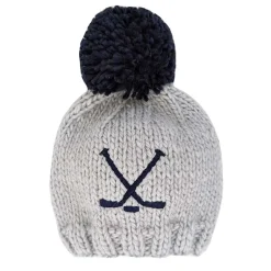 Beanies|Winter Hats-Huggalugs Hockey Beanie Ice Grey