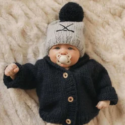 Beanies|Winter Hats-Huggalugs Hockey Beanie Ice Grey