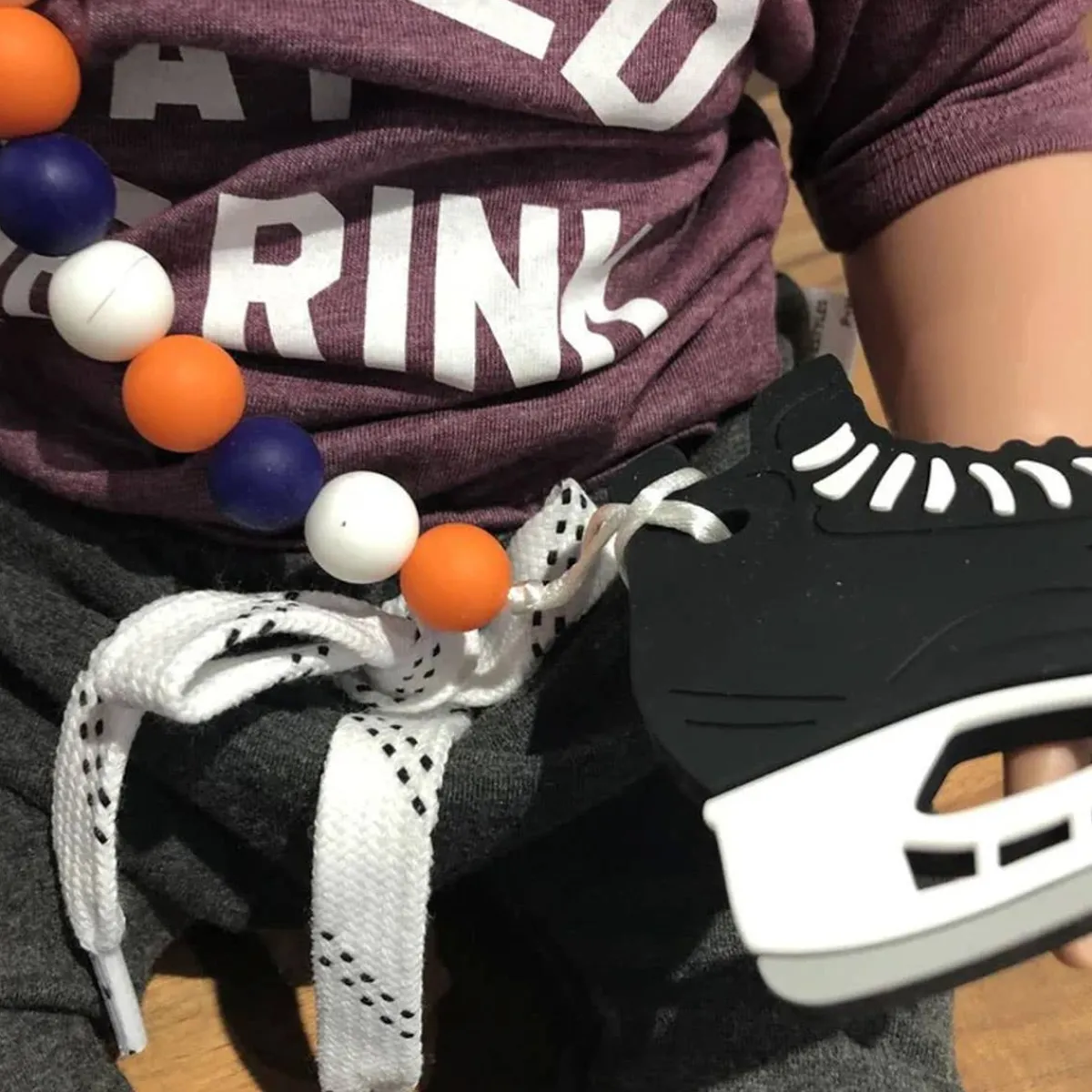 Teethers|Pacifiers + Clips-Baby Boos Teethers Hockey Skate