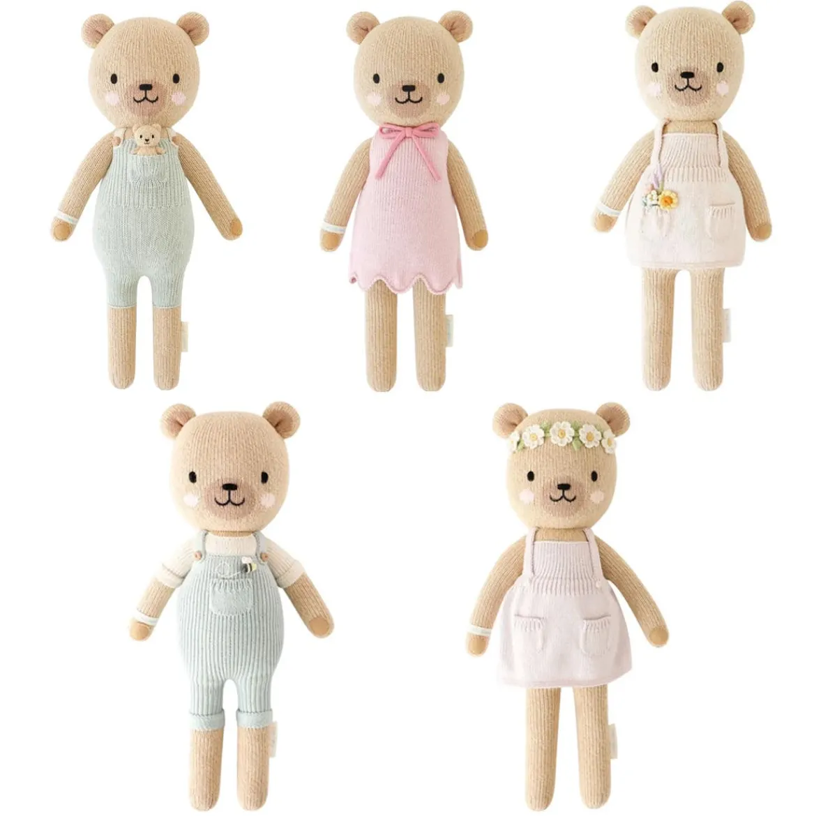 Plush Animals|Knit Animals-cuddle + kind Honey Bear Big Knit Doll