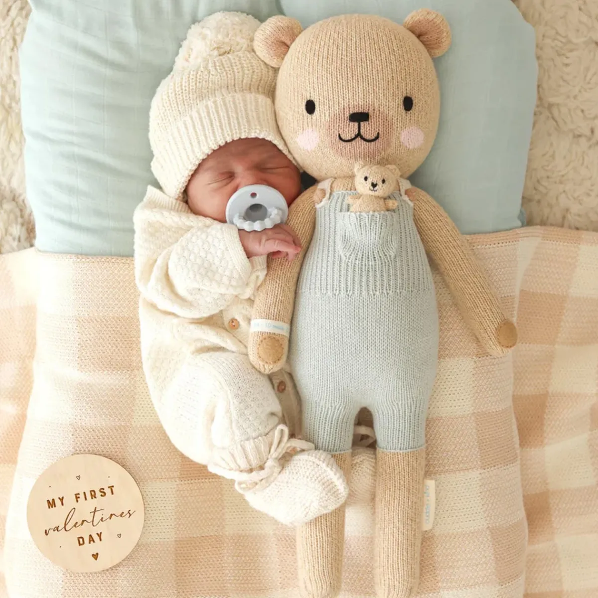 Plush Animals|Knit Animals-cuddle + kind Honey Bear Big Knit Doll