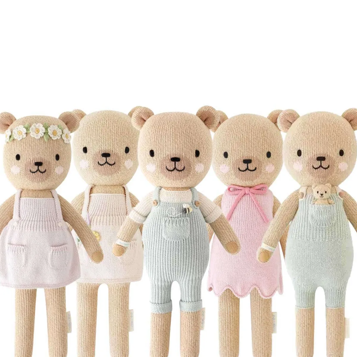 Plush Animals|Knit Animals-cuddle + kind Honey Bear Mini Knit Doll