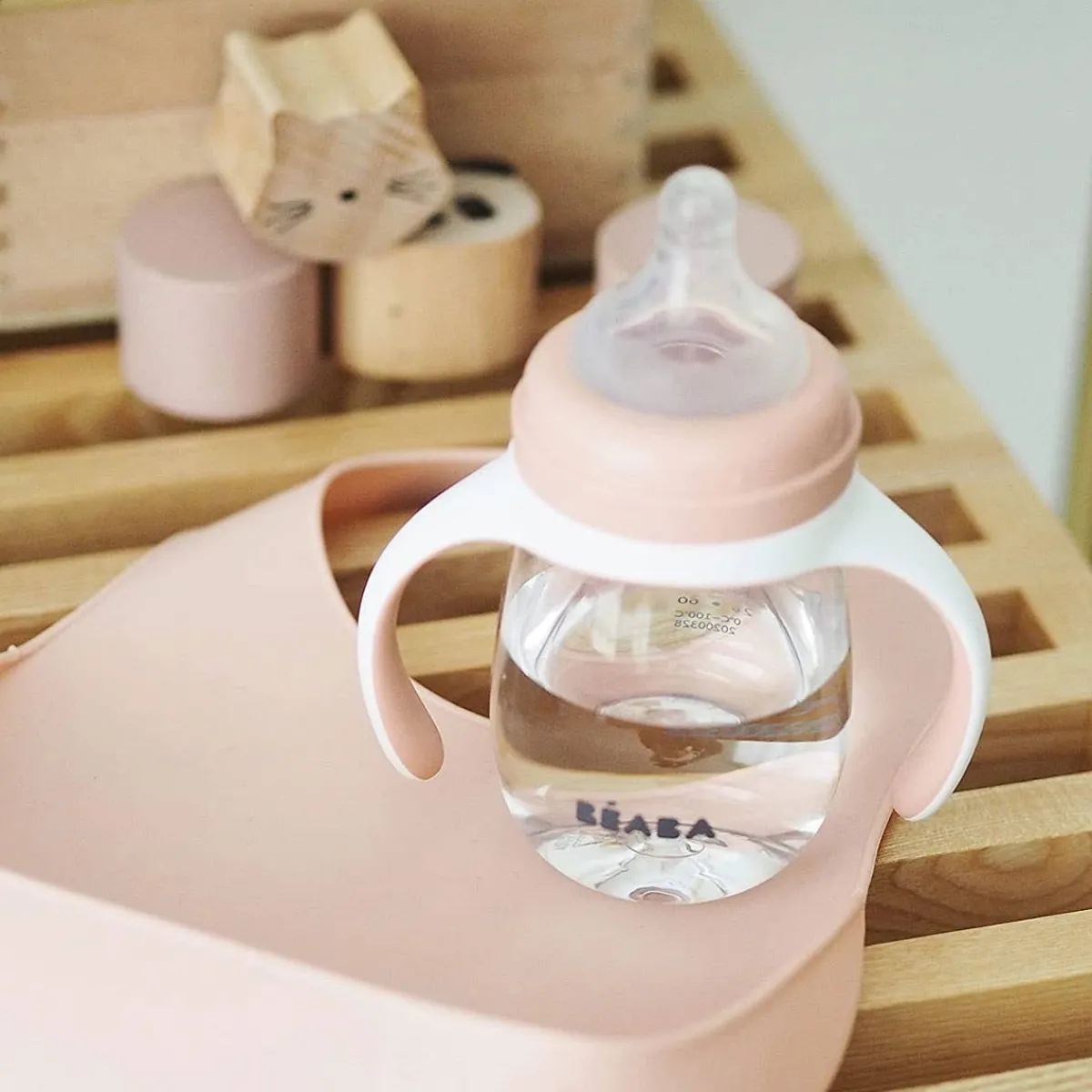 Kids Drinkware|Sippy Cups + Straw Cups-Beaba 2-in-1 Bottle to Sippy Learning Cup