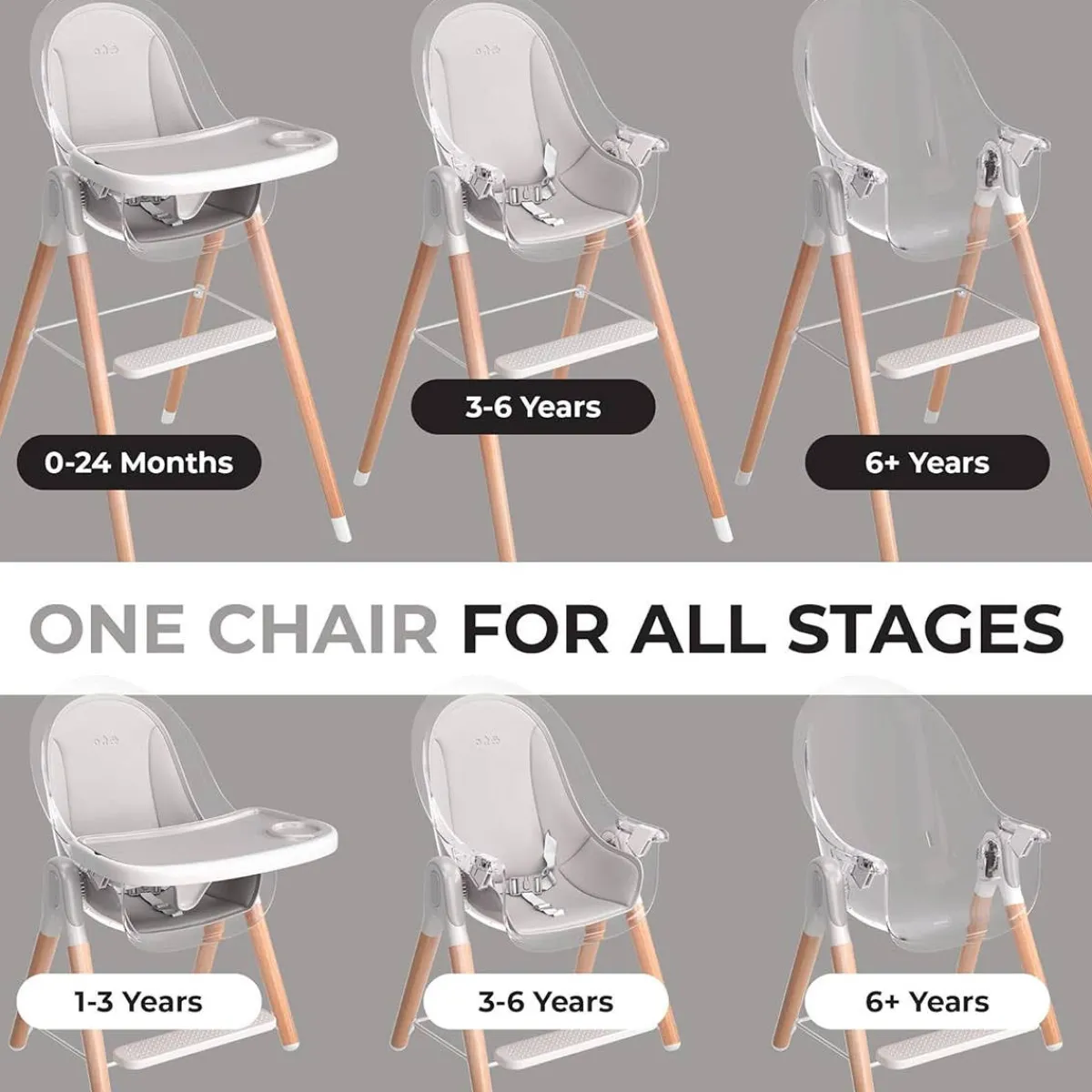 High Chairs & Boosters|Highchairs + Boosters-Children of Design 6-in-1 Deluxe High Chair